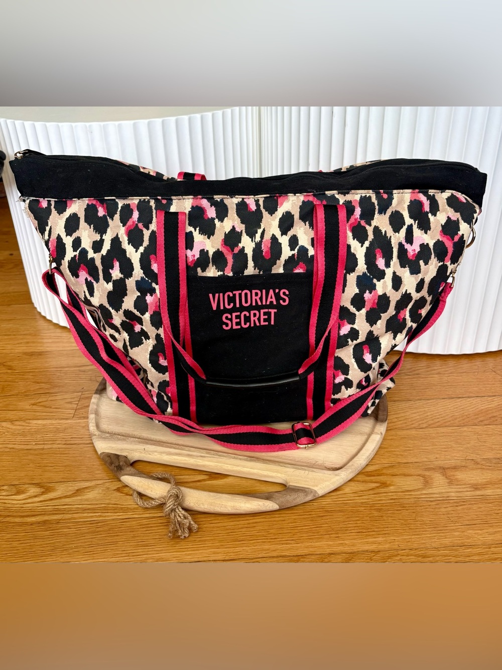 Victoria's Secret Pink & Black Leopard Print Canvas Tote